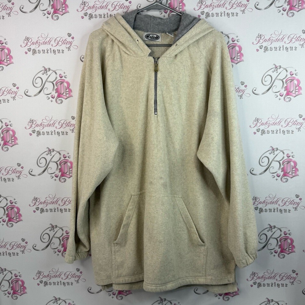 Pavo sweater vintage hoodie cream white Beige Hooded Pullover